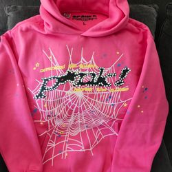 Pink Sp5der Hoodie Large Men 150 $