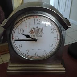 STETSON CLOCK STAINLESS STEEL MANTEL  12"