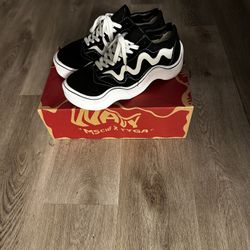 Black and white Vans Old Skool Wavy Baby MSCHF x Tyga collab