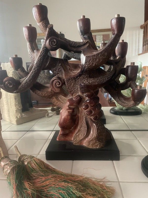 Vintage Tree Of Life Candleholder Candlesticks