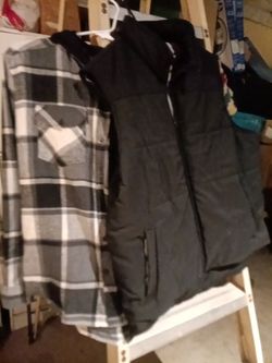 And vest and a flannel shirt and long sleeve