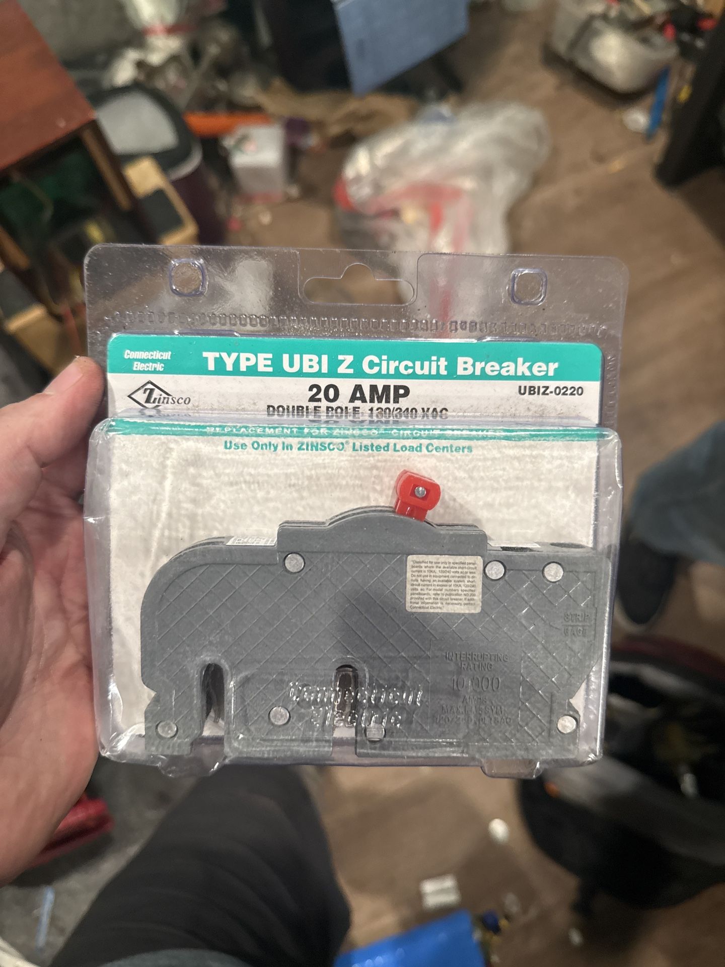 Brand New 20 AMP Double Pole Circuit Breaker - Type UBI Z