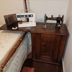 1870 New Florence & A  1982 Elna Air Electronic's Sewing Machine's