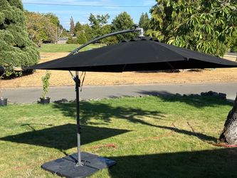 BLACK Large Patio Umbrellas (x2)
