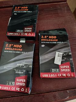 Hard drive enclosures $15 each
