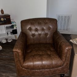 Brown Leather Couch 