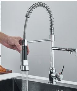 🚨 Kitchen Sink Faucet  Solid Brass 🔥 Color Chrome 📦Brand New 🤩