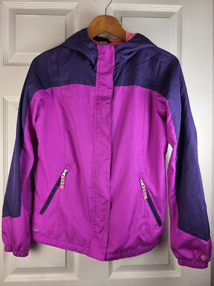 Champion Windbreaker Rain Jacket Pink Purple Mesh Lining Big Girls XL 14-16