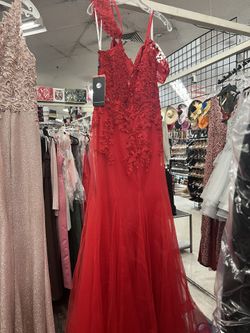 Red Mermaid Dress side red only