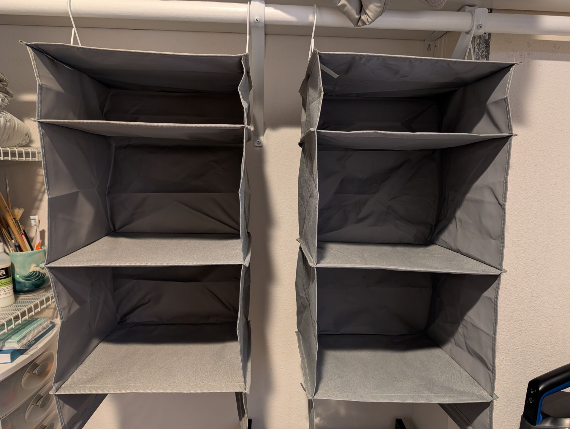Closet organizer and Hanging bedside organizer