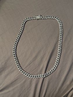 80g 925 Silver Iced Cuban Chain – CZ / Crystal Stones