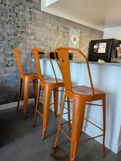 3 Metal Bar Stools - Must Go ASAP