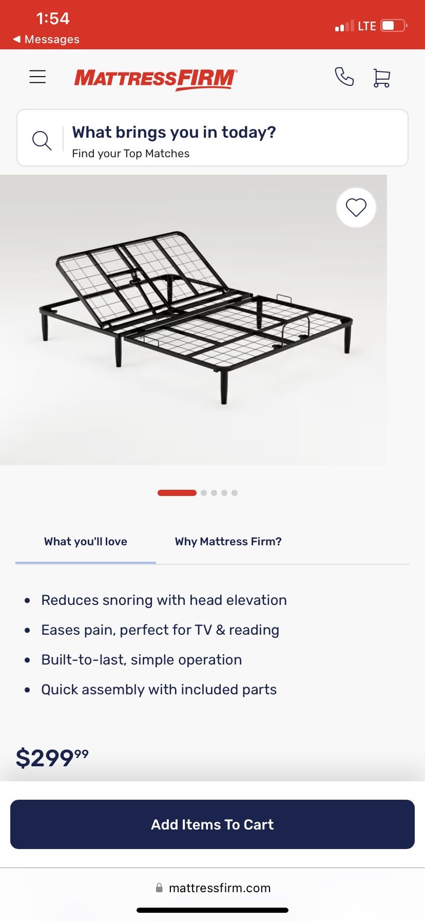 Sleepys Queen Adjustable Bed Frame. 