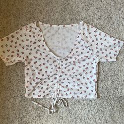 Women’s cropped floral shirt