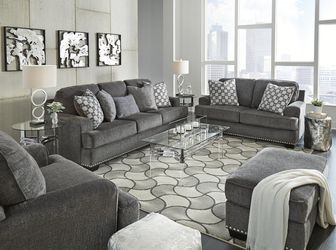 [SPECIAL] Locklin Carbon Living Room Set🛋️Sofa&Loveseat Price🛋️ Thumbnail