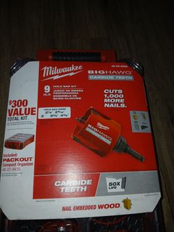 Milwaukee
4.9
4.9 de 5 estrellas
(115)
Milwaukee 49-56-9295 BIG HAWG Sierra perforadora de carburo (2-1/8, 2-9/16, 3, 3-5/8, 4-5/8 pulgadas) Kit (9 pi
