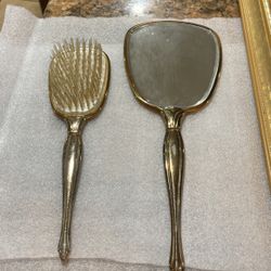 Antique Mirror And Brush