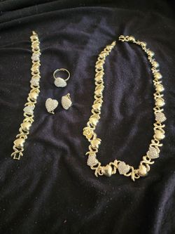 Set Of necklaces. Earrings. Ring.bango