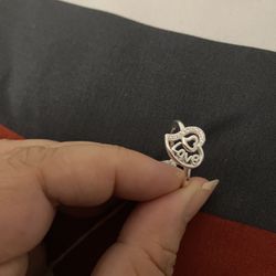 Real 925 Sterling Silver Heart ❤️ Wedding Ring Size 7