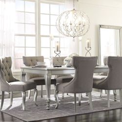 Coralayne Dark Gray 7 Piece Extension Table