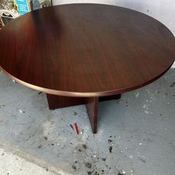 Wooden Round Table Office/conference