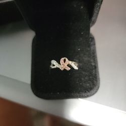 Size 6 Stainless Steel Breast Cancer awareness Ring