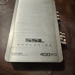 4 Channel Car Audio Amplifier - 400 High Output, 2-8 Ohms, High/Low Level Inputs, Hook Up to Subwoofer for Bass