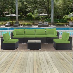 Cushion Covers for 7 Pcs (6-Seaters) Wicker Rattan Sectional Sofa, 14Pack Cushion Slipcovers Set Seat and Back,Outdoor Cushion Slipcover with Zipper, 