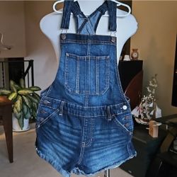 Big Girls Overall Jean Shorts Med Blue M (7-9)