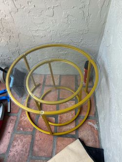 Round glass coffee table