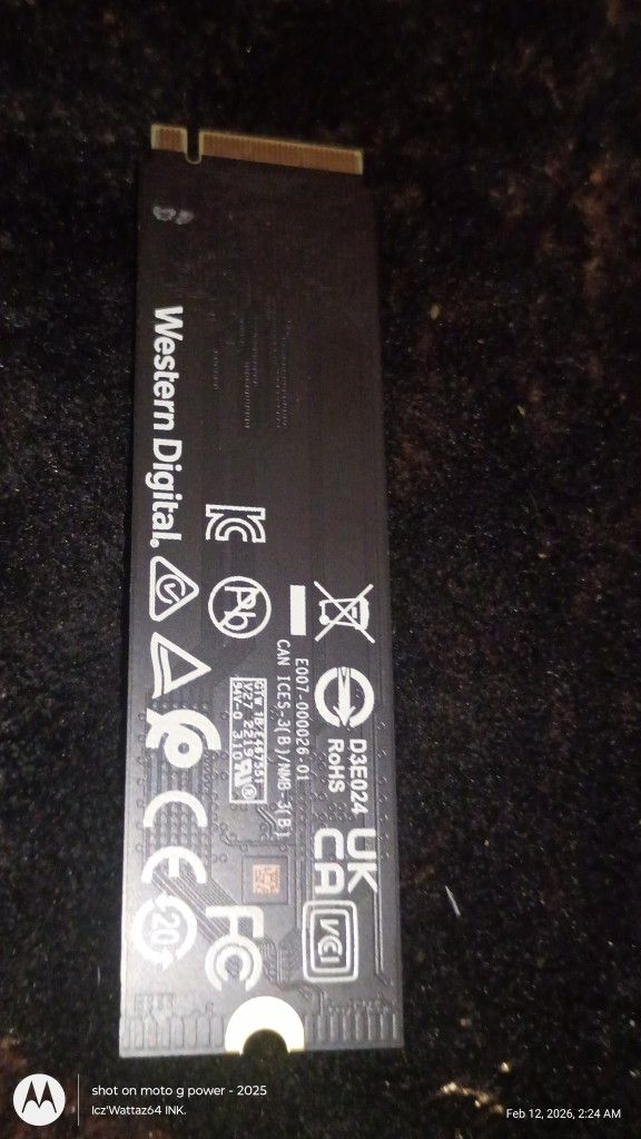 Western Digital 512GB M.2 PCIe NVMe SSD Gen4 x4 SN810 SDCPNRY-512G-1006 M54701 LIKE NEW!