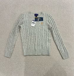 NEW Polo Ralph Lauren Girls Sweater Size M (8-10) Grey