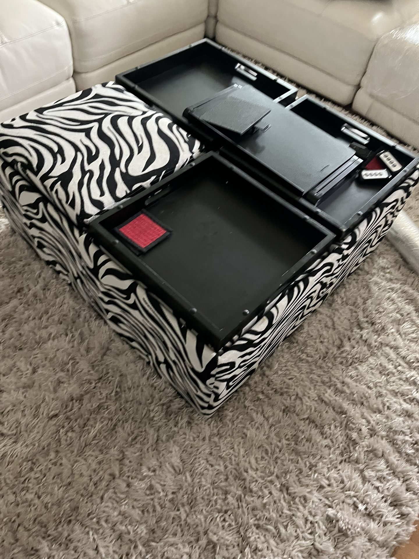 Zebra Storage Ottoman