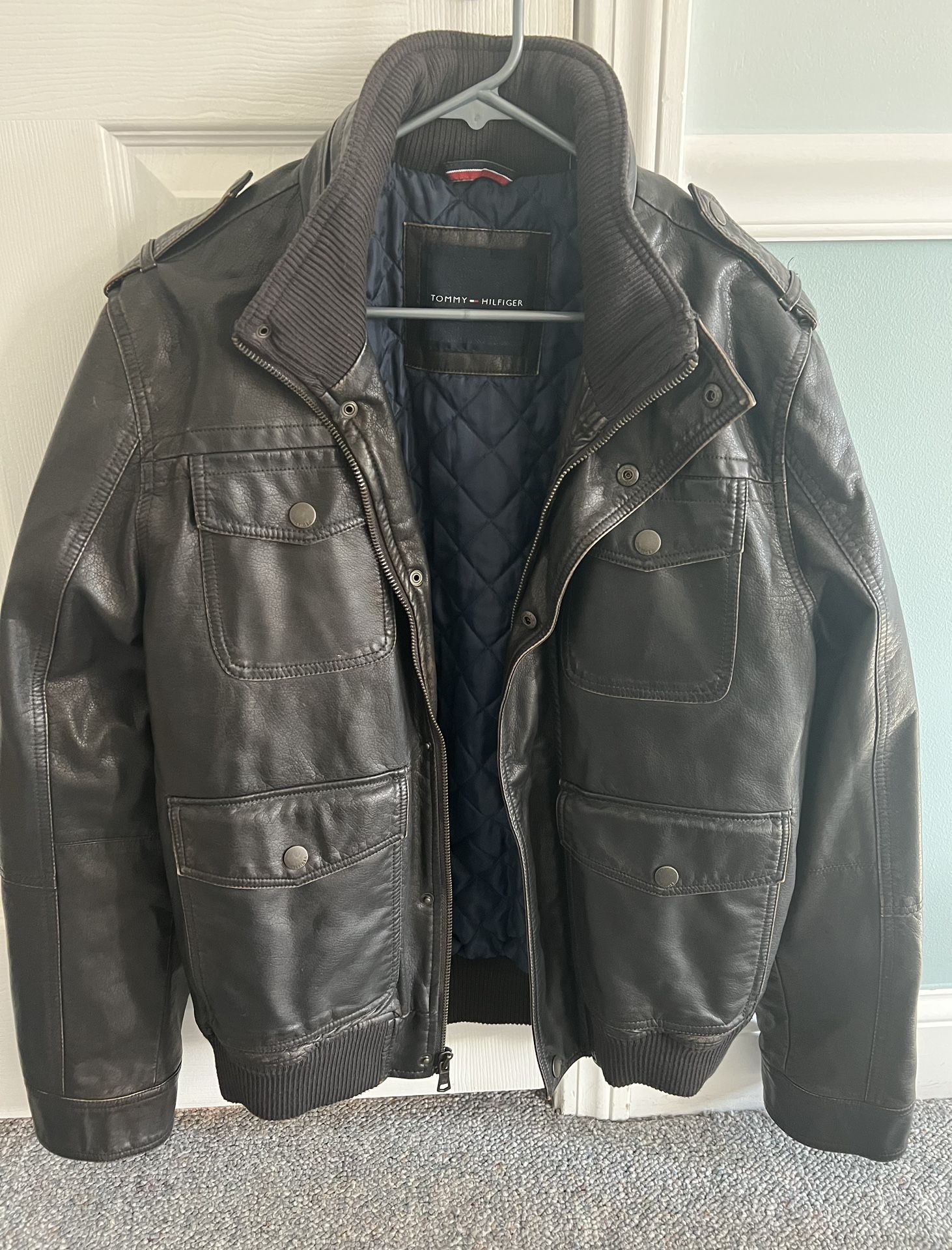 Tommy Hilfiger Faux Leather Bomber Style Jacket