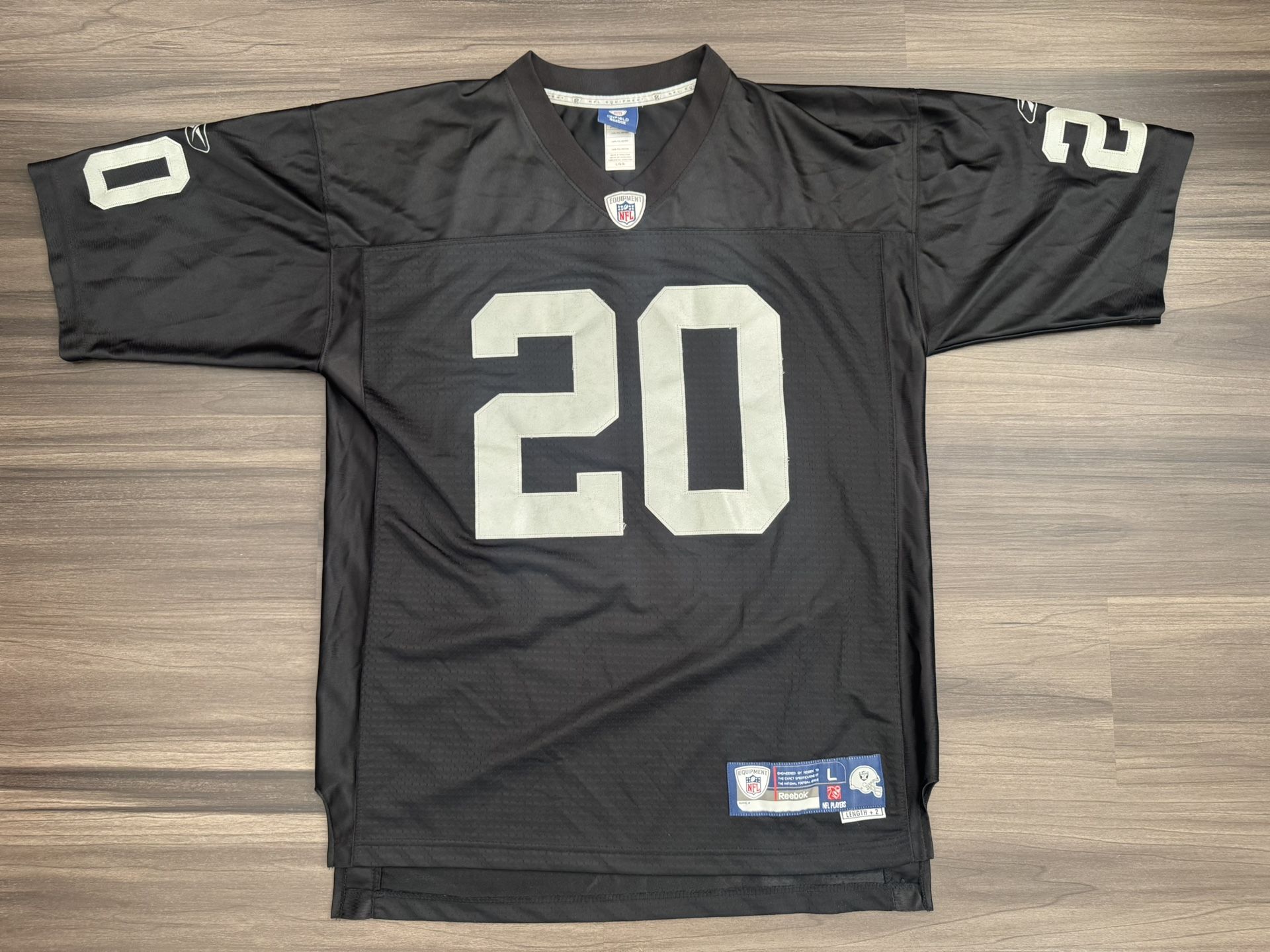 Reebok On Field Oakland Raiders Darren McFadden #20 Stitched Jersey Black Sz L