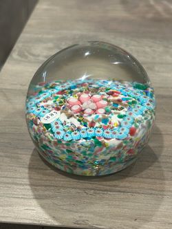 Vintage Murano Millefiori Glass Paperweight – 1885 Date Cane