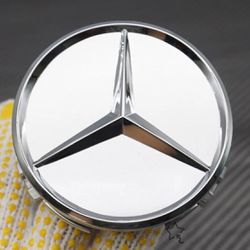 Mercedes Benz Silver Wheel Center Caps 4pcs