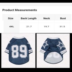 Dallas Cowboys Dog Jersey $15 