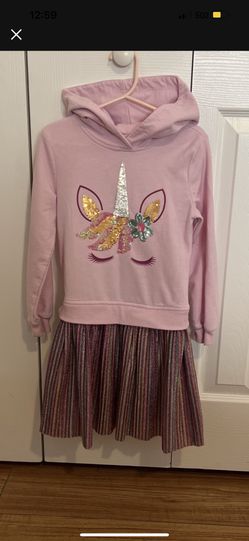 Unicorn Sweater Dress For Toddler Girl
