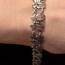 .925 Silver BUTTERFLY Bracelet 