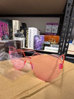 19 Pairs Heart Shaped Sunglasses Candy Color Rimless Fun Heart Glasses for Women Party Favors