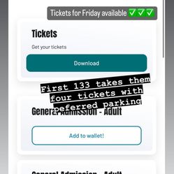 4 Raiging Waters Tickets