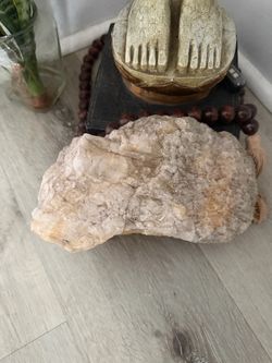 raw milky quartz with iron oxide staining