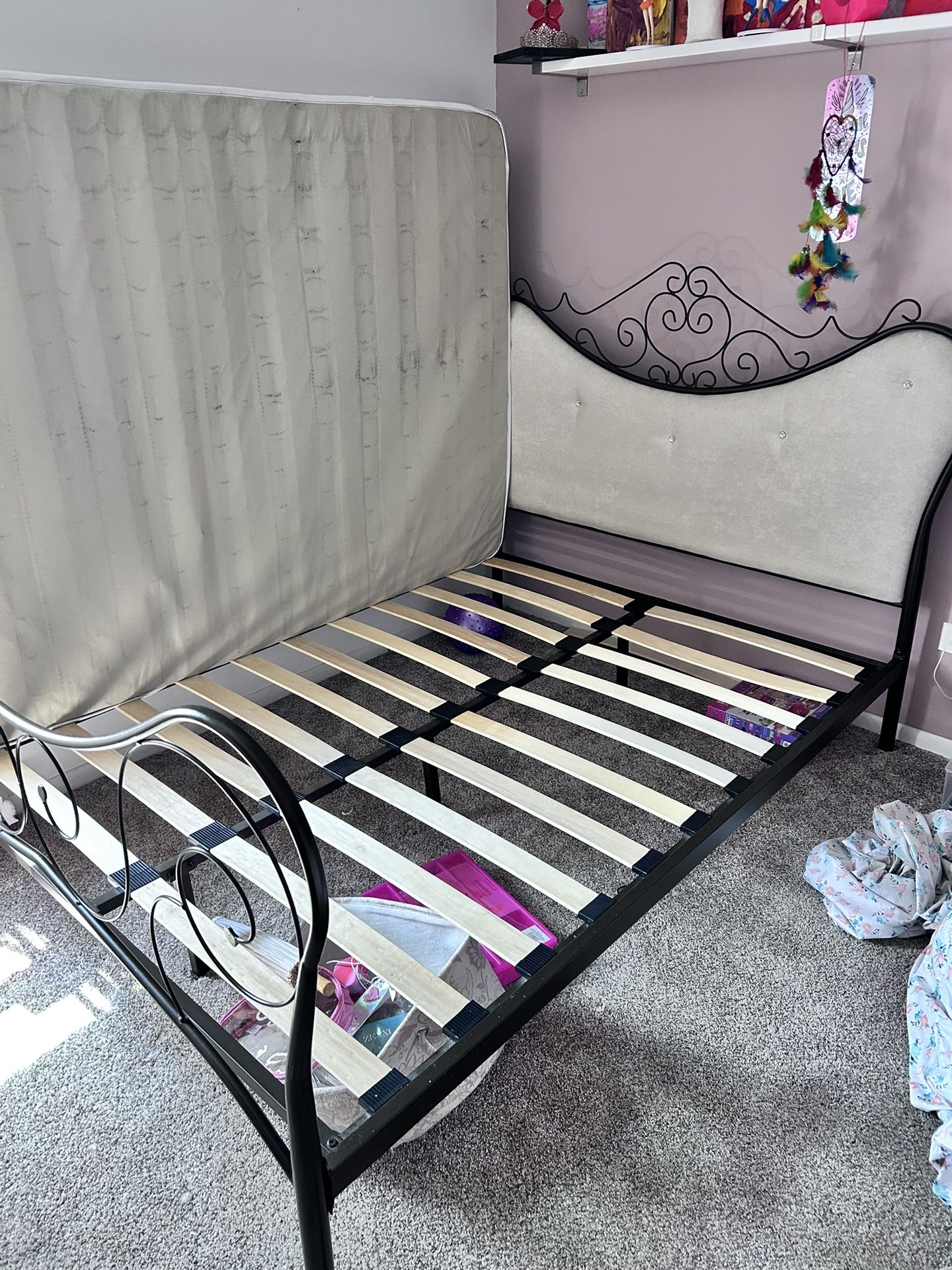 Full Metal Bed Frame Headboard 
