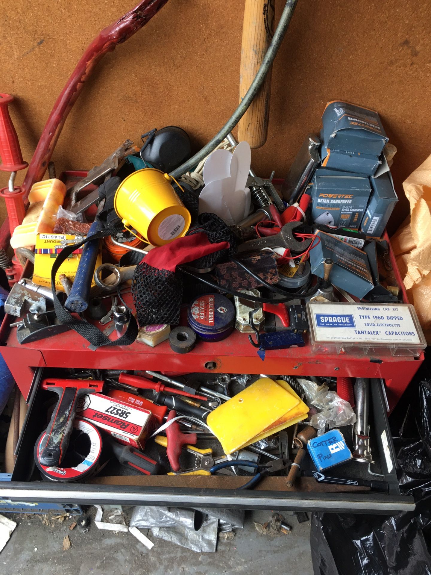  Two red rolling tool chest for the price of one now that's a deal!