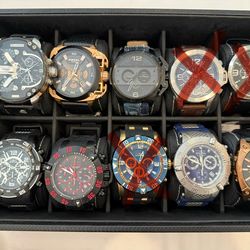Men’s watches – Michael Kors, Diesel, Invicta, all brand new, barely used