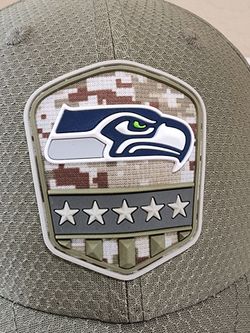 Seattle Seahawks 59Fifty Salute to Service Seattle Seahawks Fitted 6 7/8 Green Baseball Cap Hat