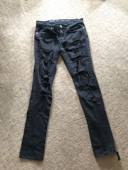 Black ripped pants
