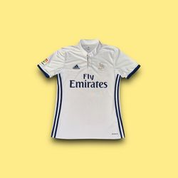 Real Madrid Cristiano Ronaldo Fly Emirates adidas climacool la liga soccer jersey 