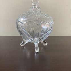 Antique Covered 3-Footed Glass Dish